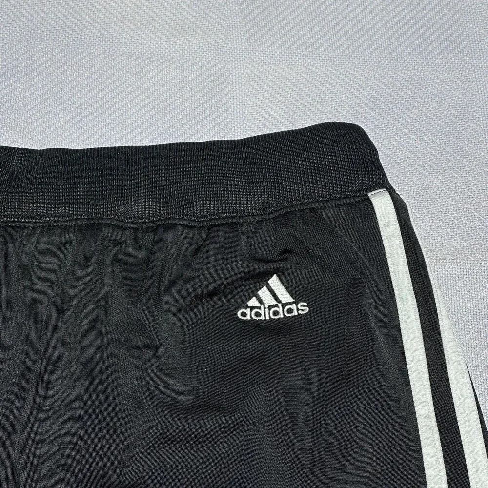 Vintage Y2K Adidas 3 Stripe Zip Pockets Black Track Pants‎ Size Medium